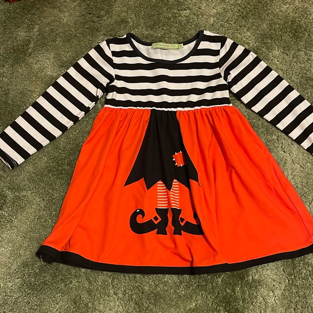 Millie Loves Lily long sleeve striped witch dress Halloween 3T